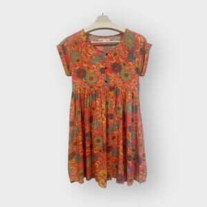 ONeill Floral Tropical Viscose Girls Dress Large Pink